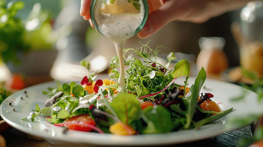 Kefir Dressing auf Salat