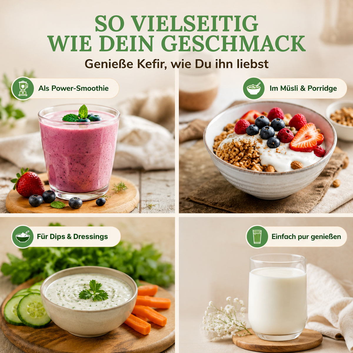 Milchkefir Starter Set – Milchkefir selber machen mit Bio-Kefirknollen + Zubehör