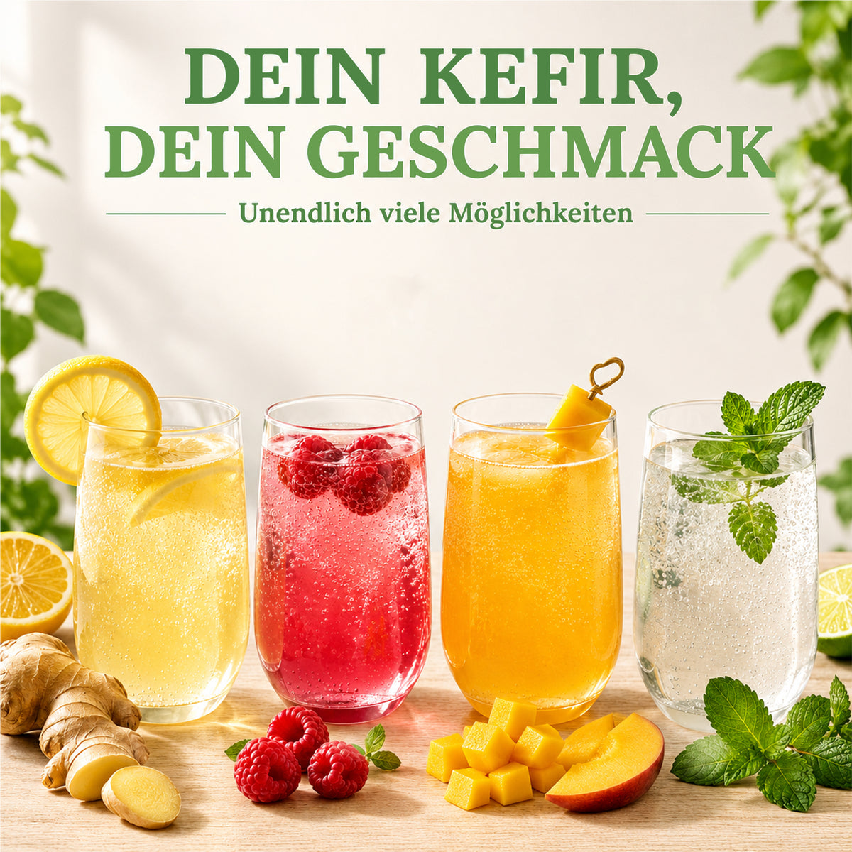 Wasserkefir Starter Set Premium- Wasserkefir selber machen mit Japankristallen + Zubehör
