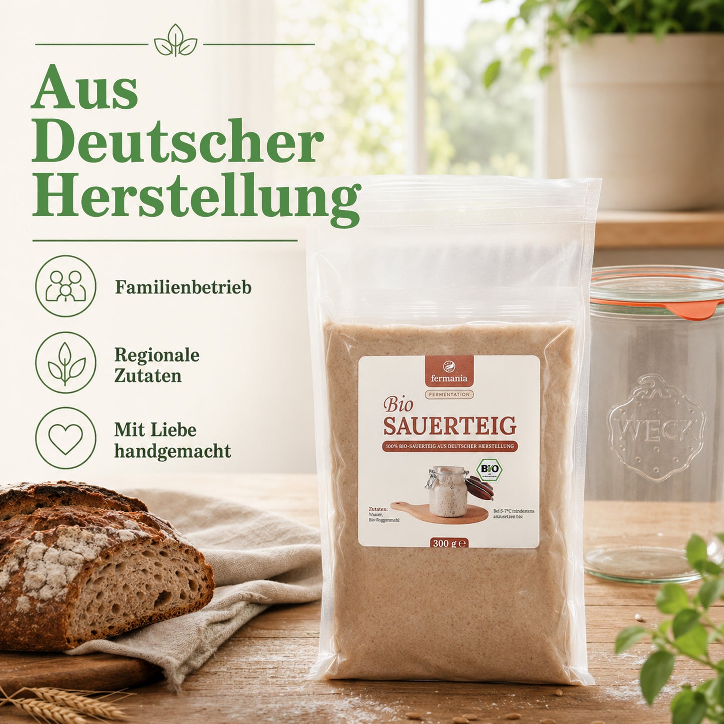 Bio Roggensauerteig 300 g  – Backe dein Sauerteigbrot