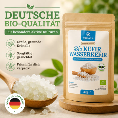 Wasserkefir Starter Set Premium- Wasserkefir selber machen mit Japankristallen + Zubehör