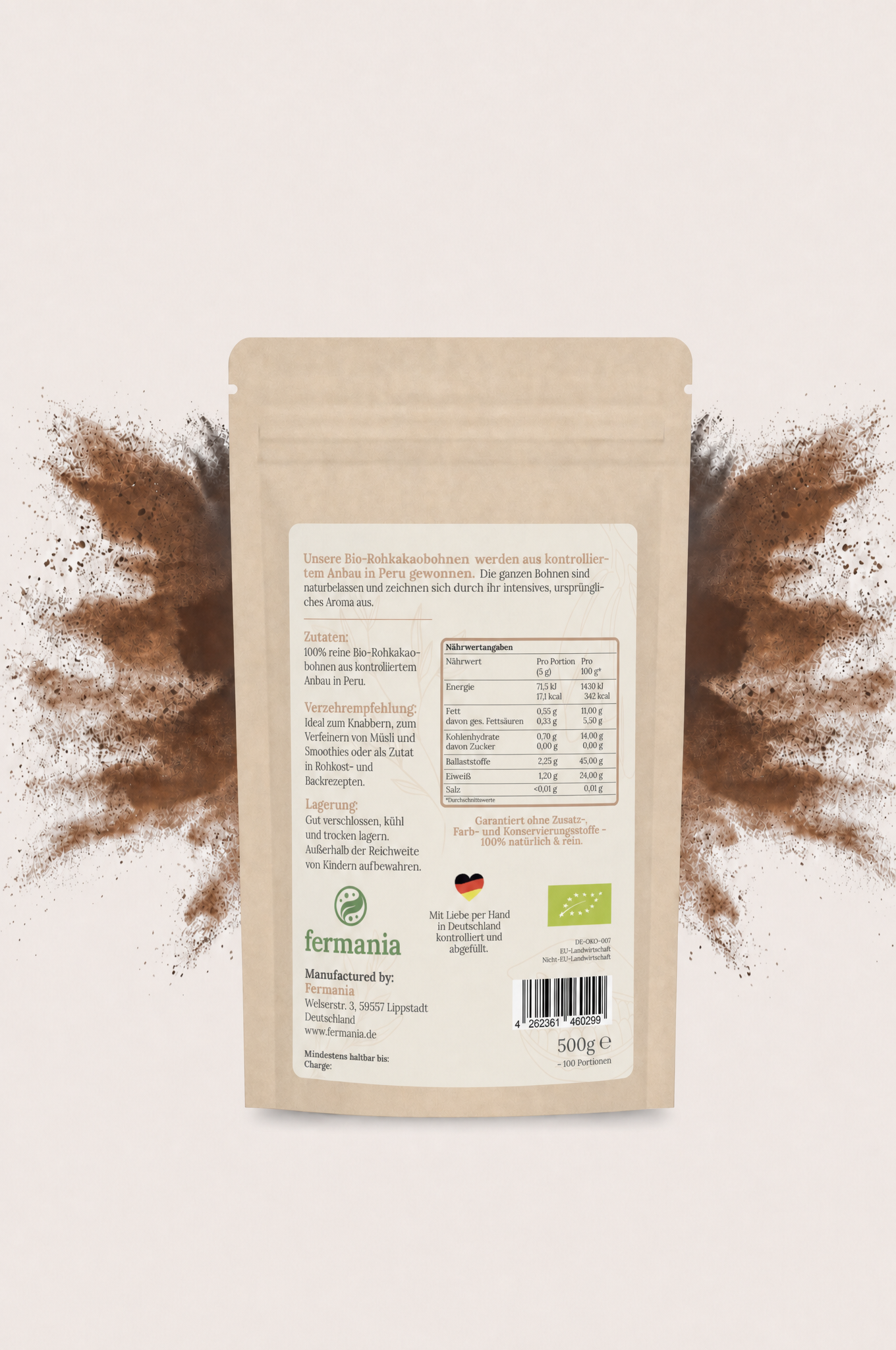 Rohe Kakaobohnen kaufen: Dein Bio Rohkost Genuss (500 g)