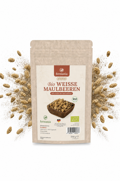 Getrocknete Weiße Maulbeere: Bio-Maulbeeren – 500 g | Süß, nährstoffreich & perfekt für Snacks