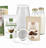 Milchkefir Premium Starter Set – Milchkefir selber machen mit Bio-Kefirknollen + Zubehör