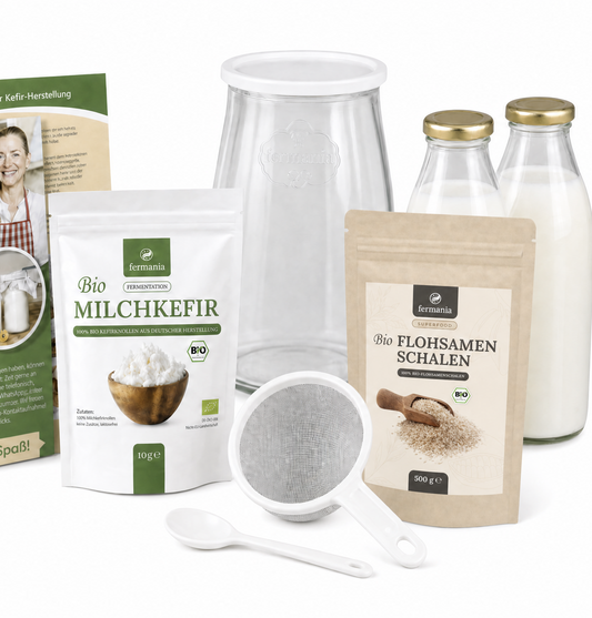 Milchkefir Medium Starter Set – Milchkefir selber machen mit Bio-Kefirknollen + Zubehör