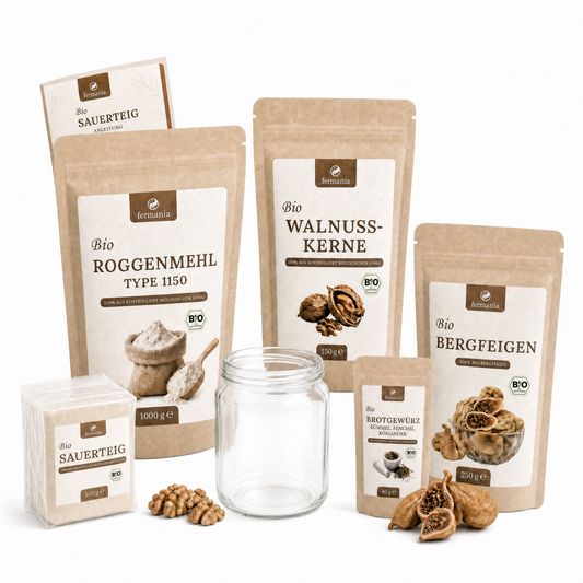 Sauerteig Premium Starter Set  – Sauerteigbrot selber machen mit Bio Roggensauerteig + Zubehör