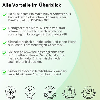 Bio Maca Pulver Schwarz