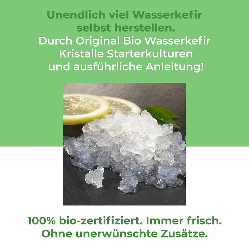 Wasserkefir Starter Set- Wasserkefir selber machen mit Japankristallen + Zubehör
