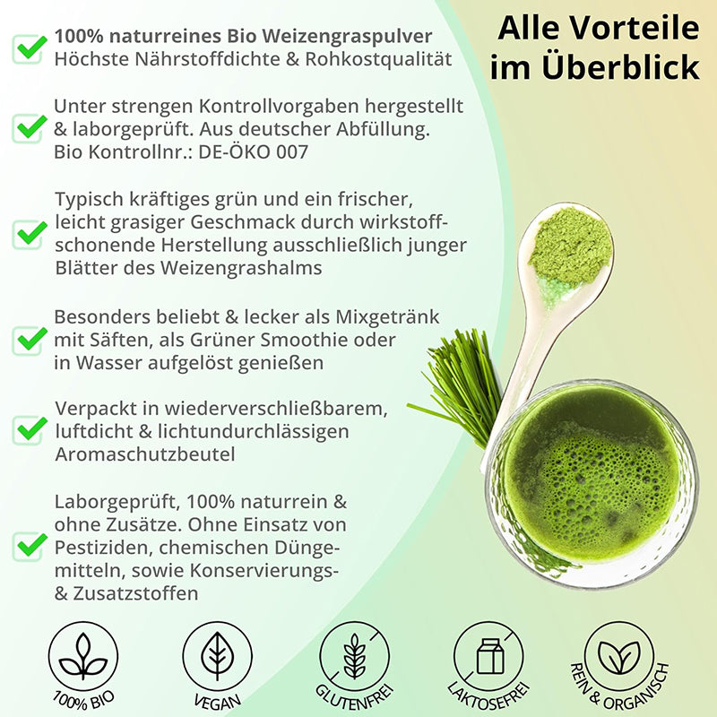 Bio Weizengraspulver 500 g – Fein vermahlen & naturbelassen