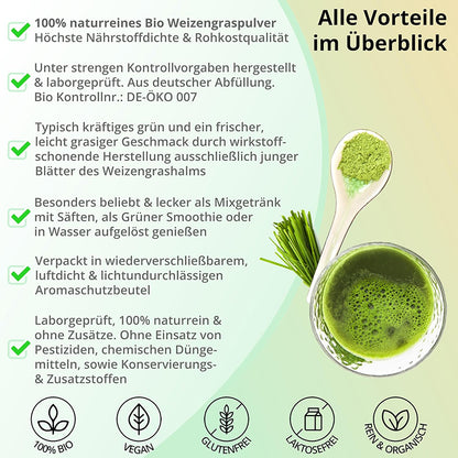 Bio Weizengraspulver 500 g – Fein vermahlen & naturbelassen
